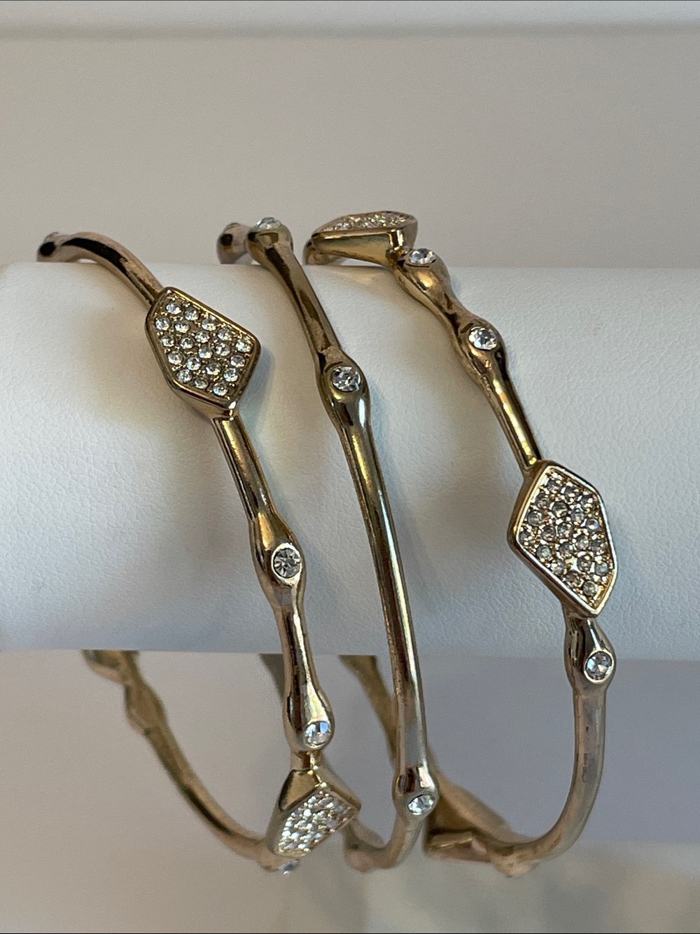 R.J. Graziano Gold-Tone Crystal Accent Bangle Bracelet Set